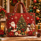 Quilted Christmas Tote Bag – Festive Holiday Carryall