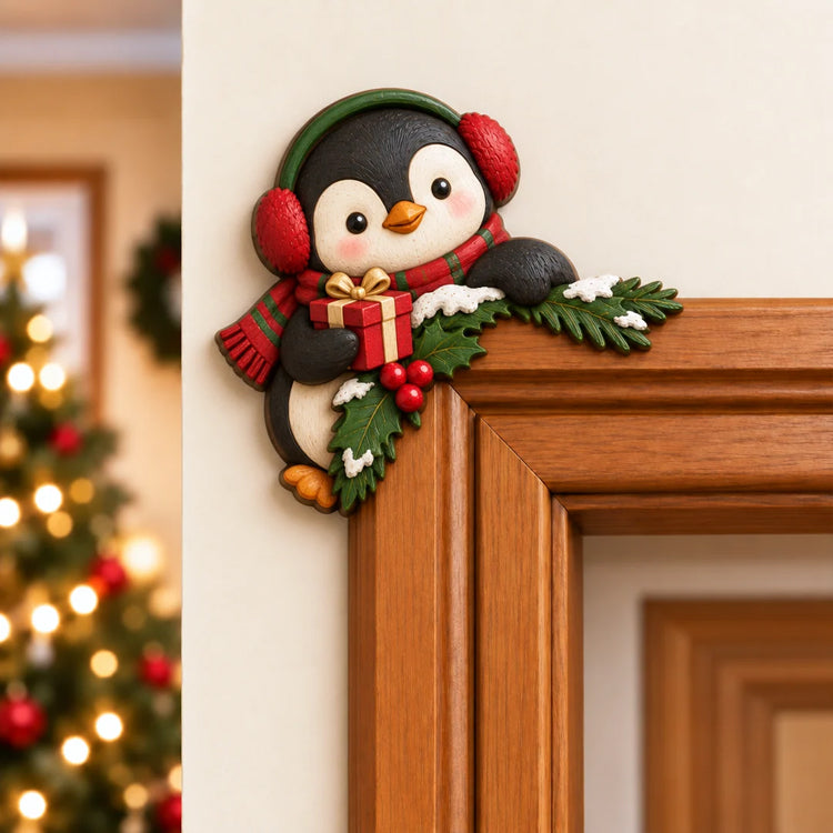 Peekaboo Christmas Corner Decor – 8 Festive Door Frame Characters
