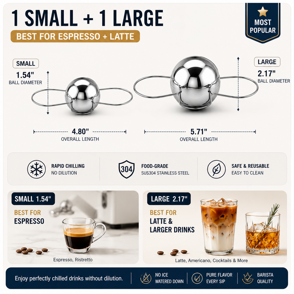 Espresso Chilling Ball – Stainless Steel Coffee Cooling Sphere