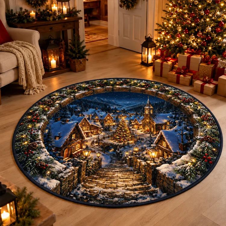 3D Christmas Illusion Rug – Magical Holiday Optical Floor Mat