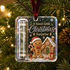 Christmas Cash Gift Ornament – Clear Money Holder Keepsake