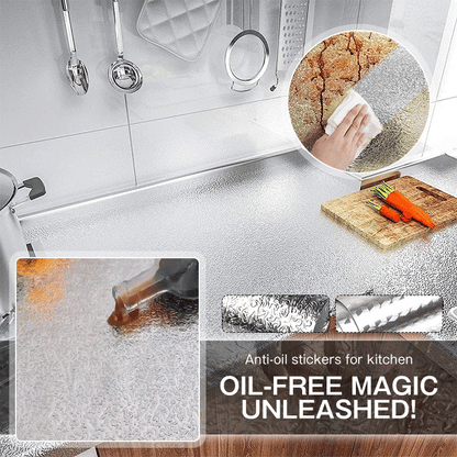 Premium Metallic Peel & Stick Kitchen Wallpaper – Oil & Water Resistant Aluminum Foil Contact Paper (2 Rolls)