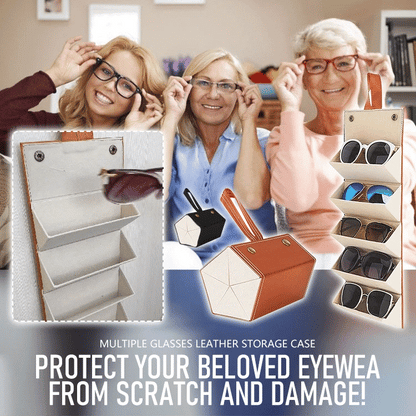 Multi-Layer Glasses Leather Storage Box