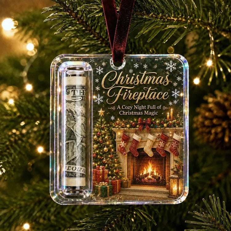 Christmas Cash Gift Ornament – Clear Money Holder Keepsake