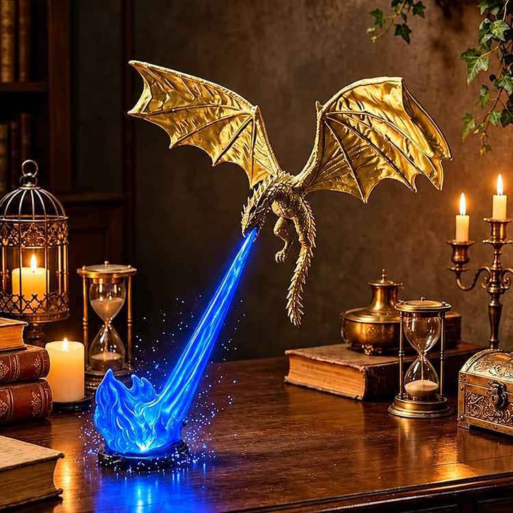 3D Dragon Fire Bookshelf Light – Flying Fantasy Nook Decor