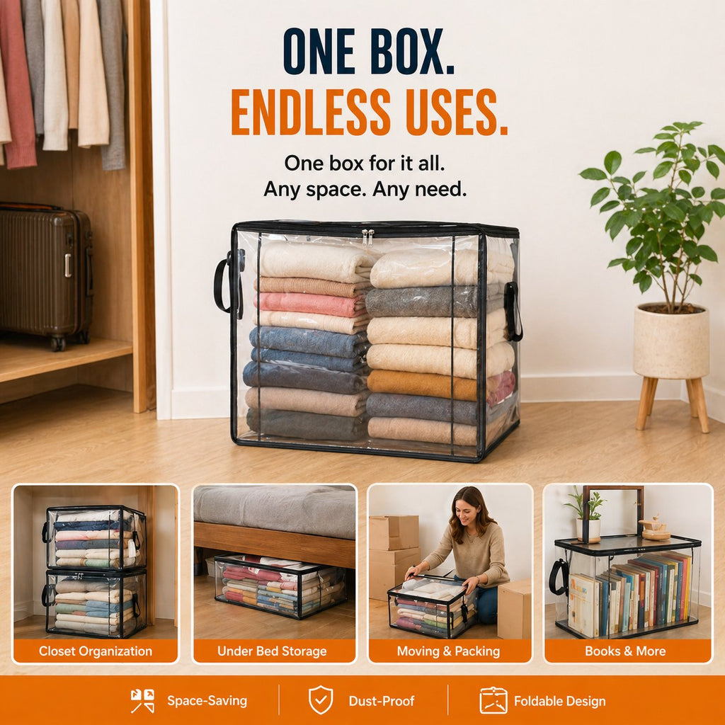 🎁💞LAST DAY 50% OFF ✨📦Large Heavy-Duty Thick Plastic Clear Storage