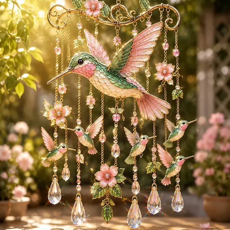 🐦🎐Last Day 50% OFF - 🐦🎐Crystal Bird Wind Chime – Colorful Garden Hanging Decor