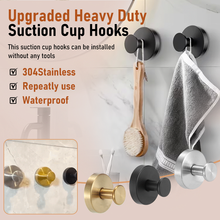 No-Drill Heavy-Duty Suction Cup Hooks — Strong Hold, Zero Damage