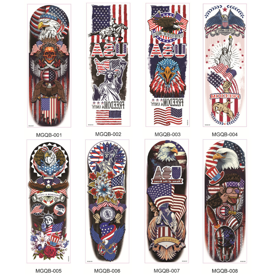 Realistic Full Arm Tattoo Sleeves – USA 250th Freedom Collection
