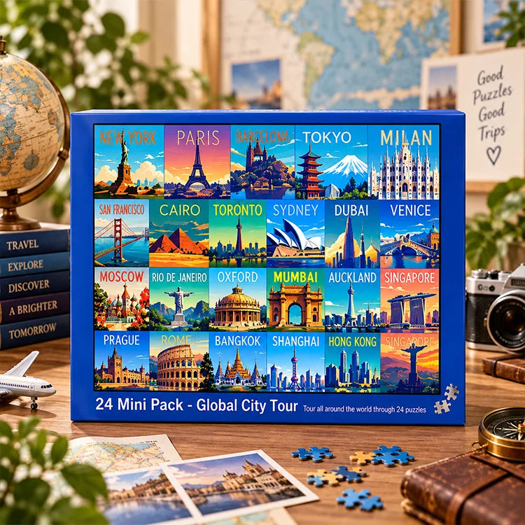 World Travel Landmarks 24-Day Puzzle Adventure