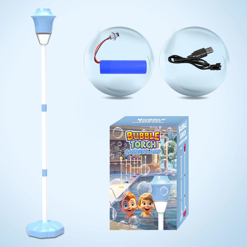 Rechargable Bubble Torch Machine – Colorful Outdoor Fun for Kids & Parties