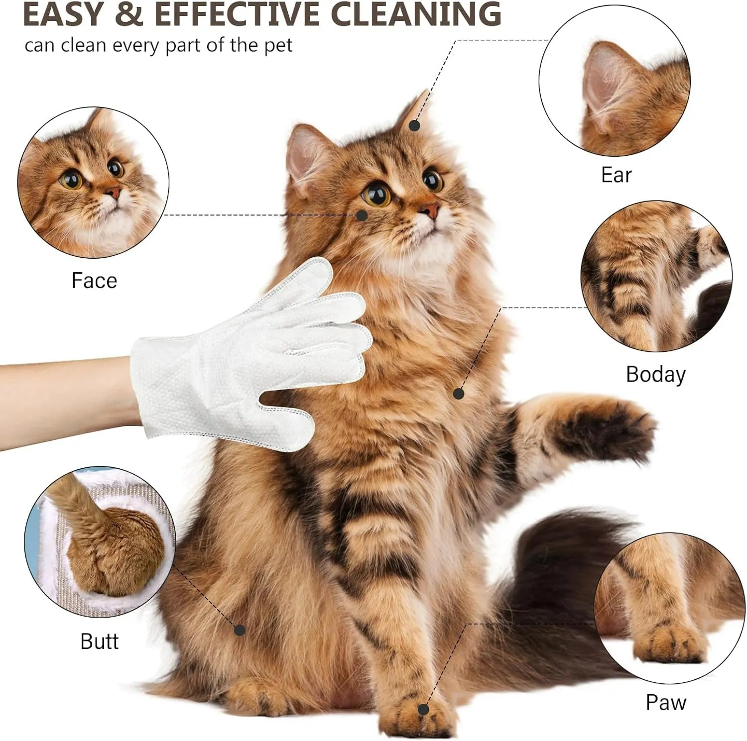 FurPure Pet Cleaning Gloves (Rinse-Free | 6-Pack)