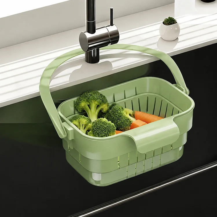 Collapsible Faucet-Hanging Sink Strainer Basket