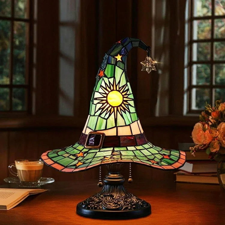 Witch Hat Stained Glass Lamp