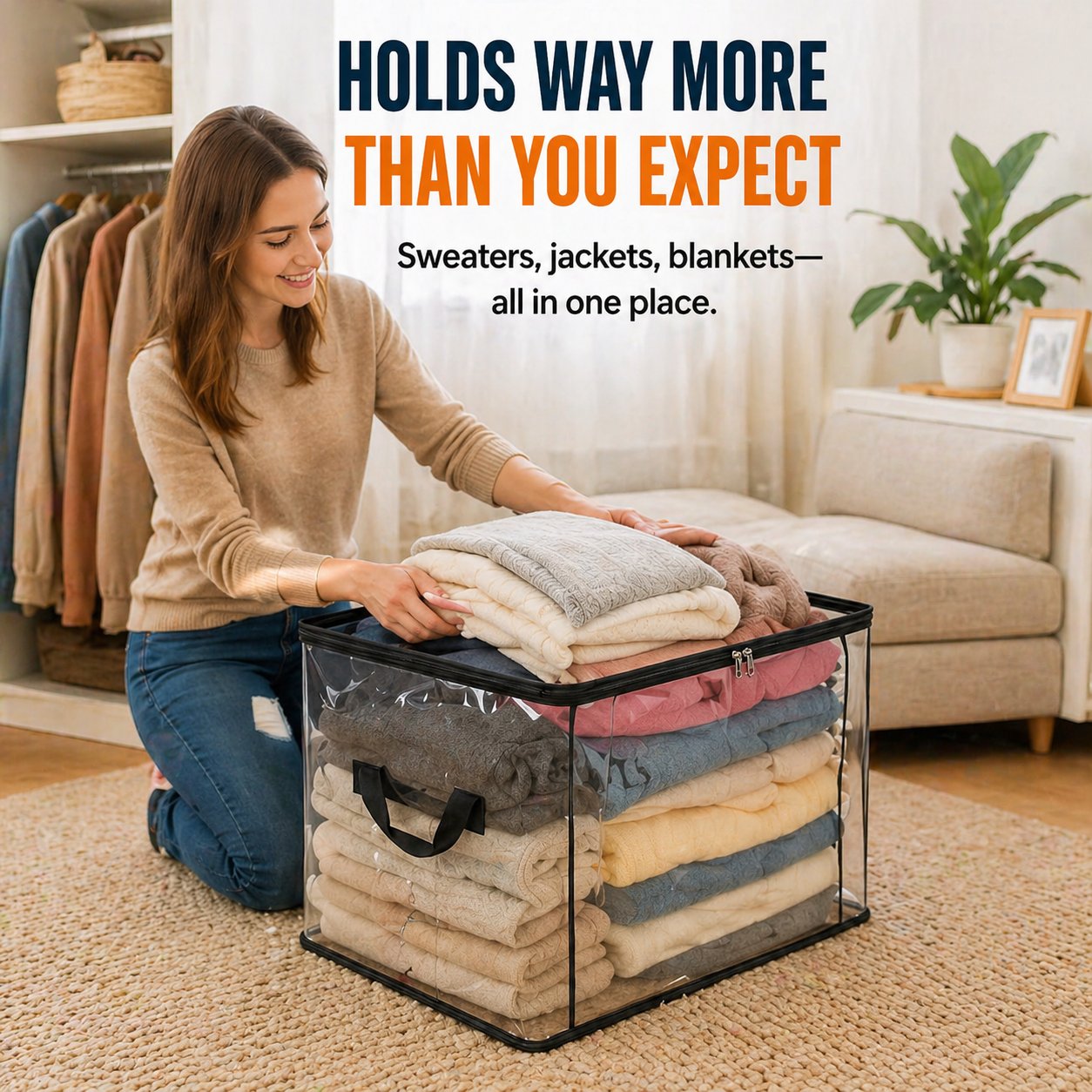 🎁💞LAST DAY 50% OFF ✨📦Large Heavy-Duty Thick Plastic Clear Storage
