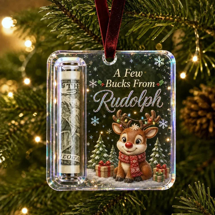 Christmas Cash Gift Ornament – Clear Money Holder Keepsake
