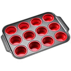 12-Cup Press-Release Silicone Muffin Pan