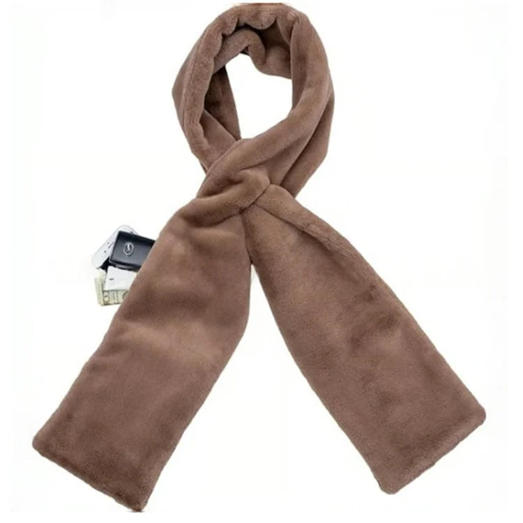 Hidden Pocket Winter Scarf – Ultra-Soft Warmth with Secure Zipper Storage