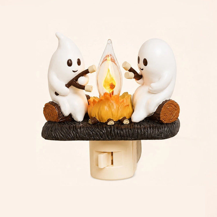 Spooky-Cute Ghost Campfire Plug-In Night Light
