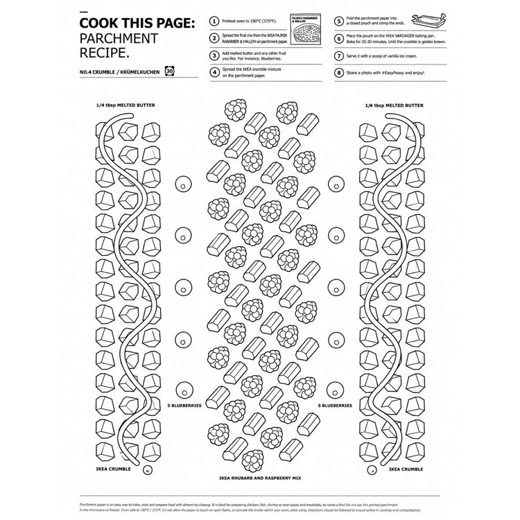 Recipe-Printed Parchment Paper Sheets