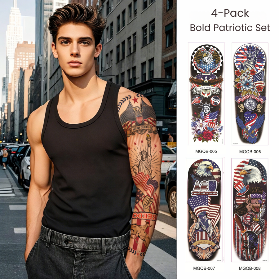 Realistic Full Arm Tattoo Sleeves – USA 250th Freedom Collection