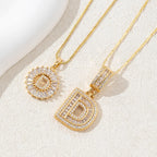 14K Diamond Letter Initial Necklaces Set (2-Piece)