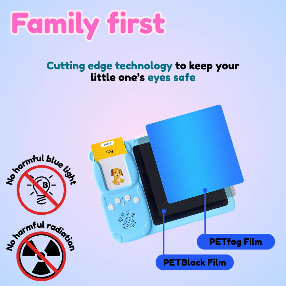 Kids Learning & Drawing Tablet — No Blue Light, 224 Words for Early Learning