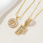 14K Diamond Letter Initial Necklaces Set (2-Piece)