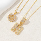 14K Diamond Letter Initial Necklaces Set (2-Piece)