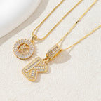 14K Diamond Letter Initial Necklaces Set (2-Piece)
