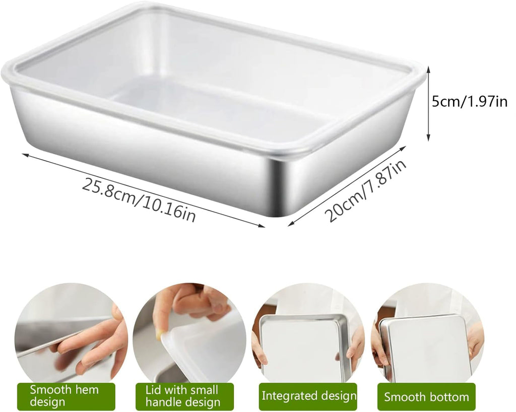 FreshMate - Stainless Steel Food Box (With Lid)