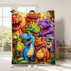 SnuggyHome™ Blanket - Ultra-Soft Flannel Throw That Brings Warmth, Joy & Dino Fun