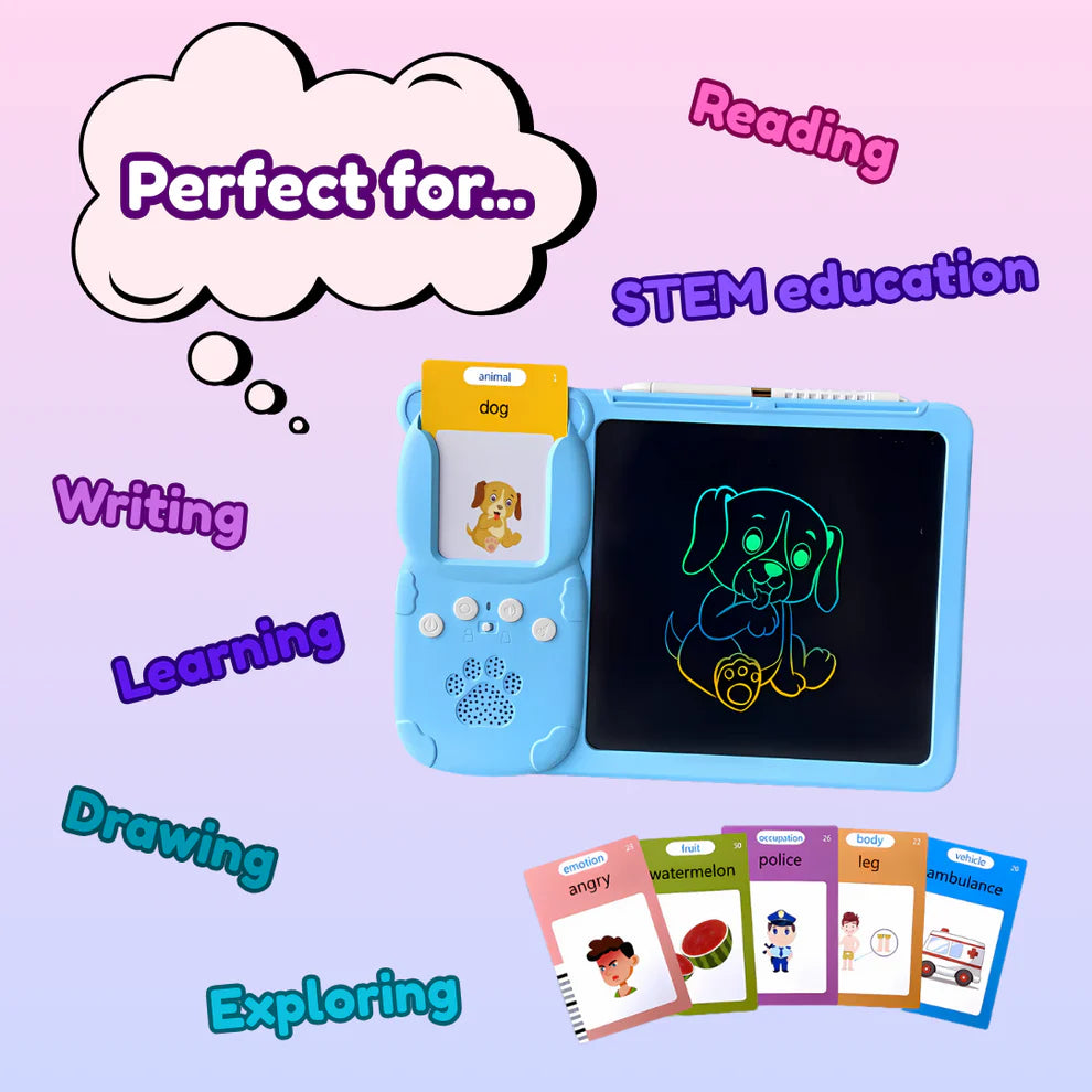 Kids Learning & Drawing Tablet — No Blue Light, 224 Words for Early Learning