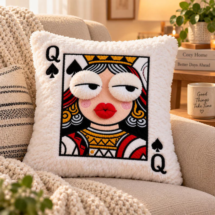Queen of Spades 3D Statement Throw Pillow