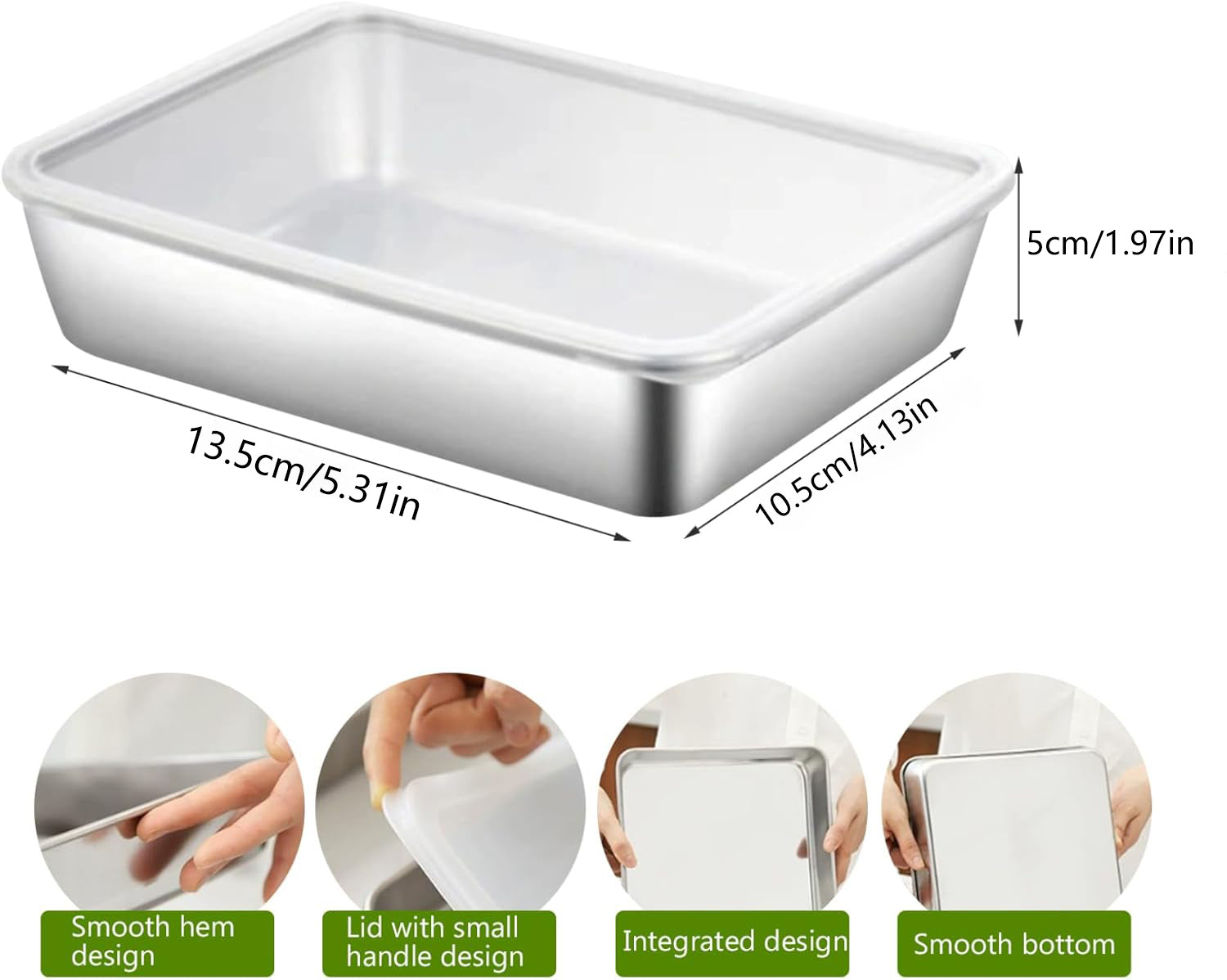 FreshMate - Stainless Steel Food Box (With Lid)