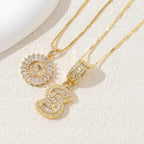 14K Diamond Letter Initial Necklaces Set (2-Piece)