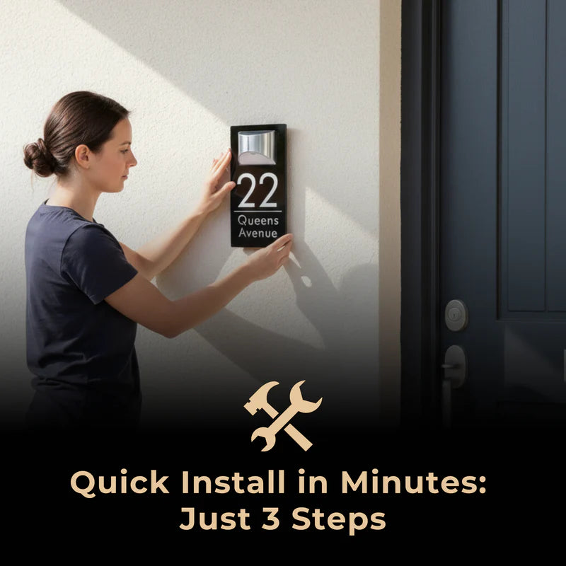 LumiSign™ Auto-Glow Solar Address Plaque