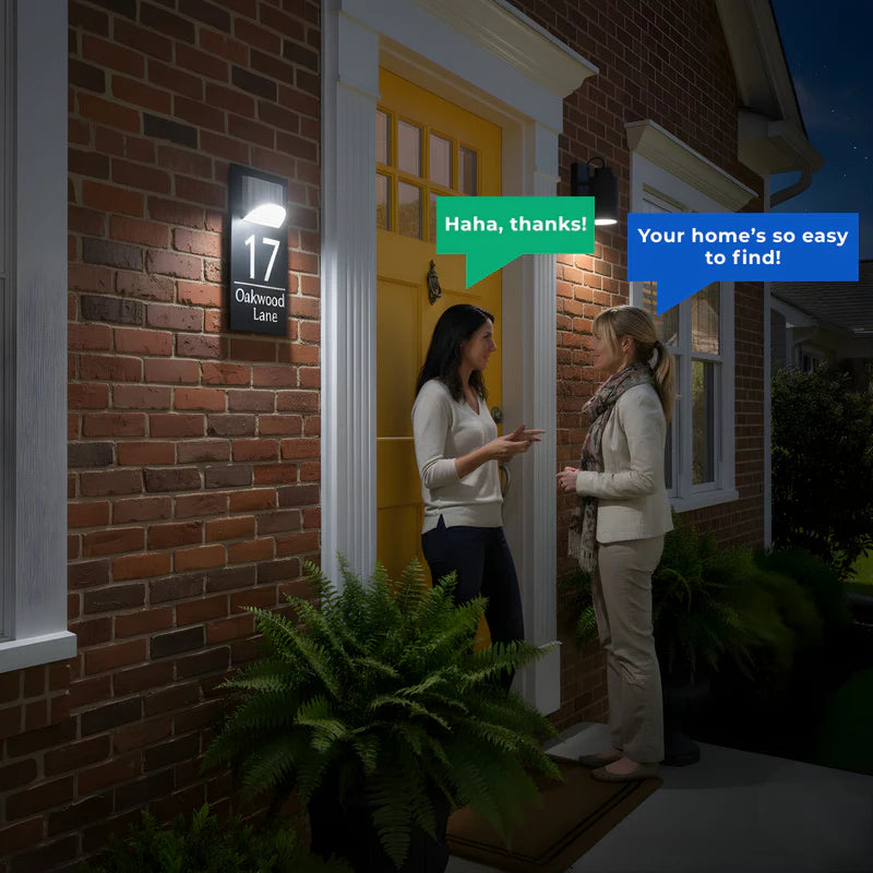 LumiSign™ Auto-Glow Solar Address Plaque