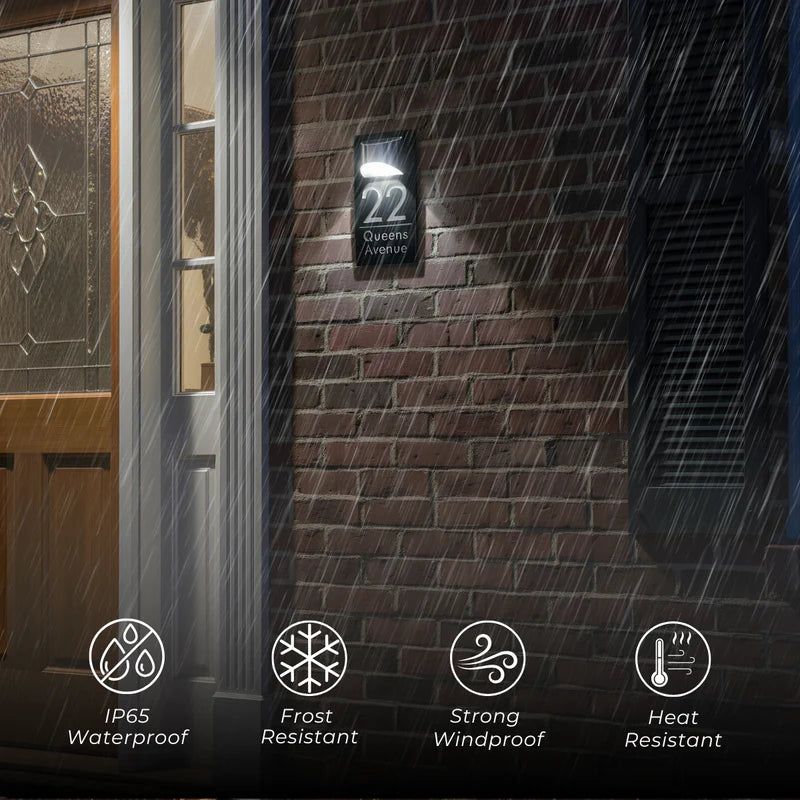 LumiSign™ Auto-Glow Solar Address Plaque