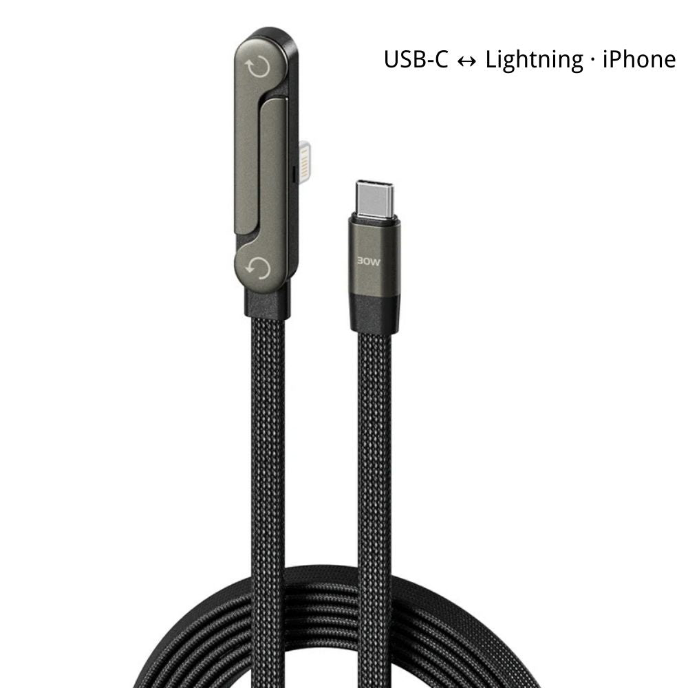 High-Power Fast Charging Cable with Built-in Phone Stand