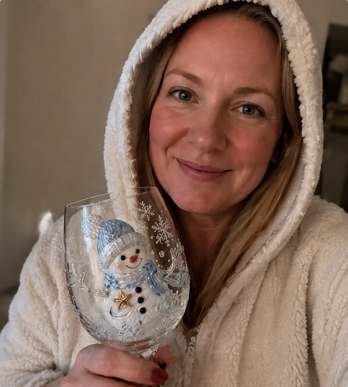 Handcrafted 3D Christmas Wine Glass – Festive Holiday Goblet