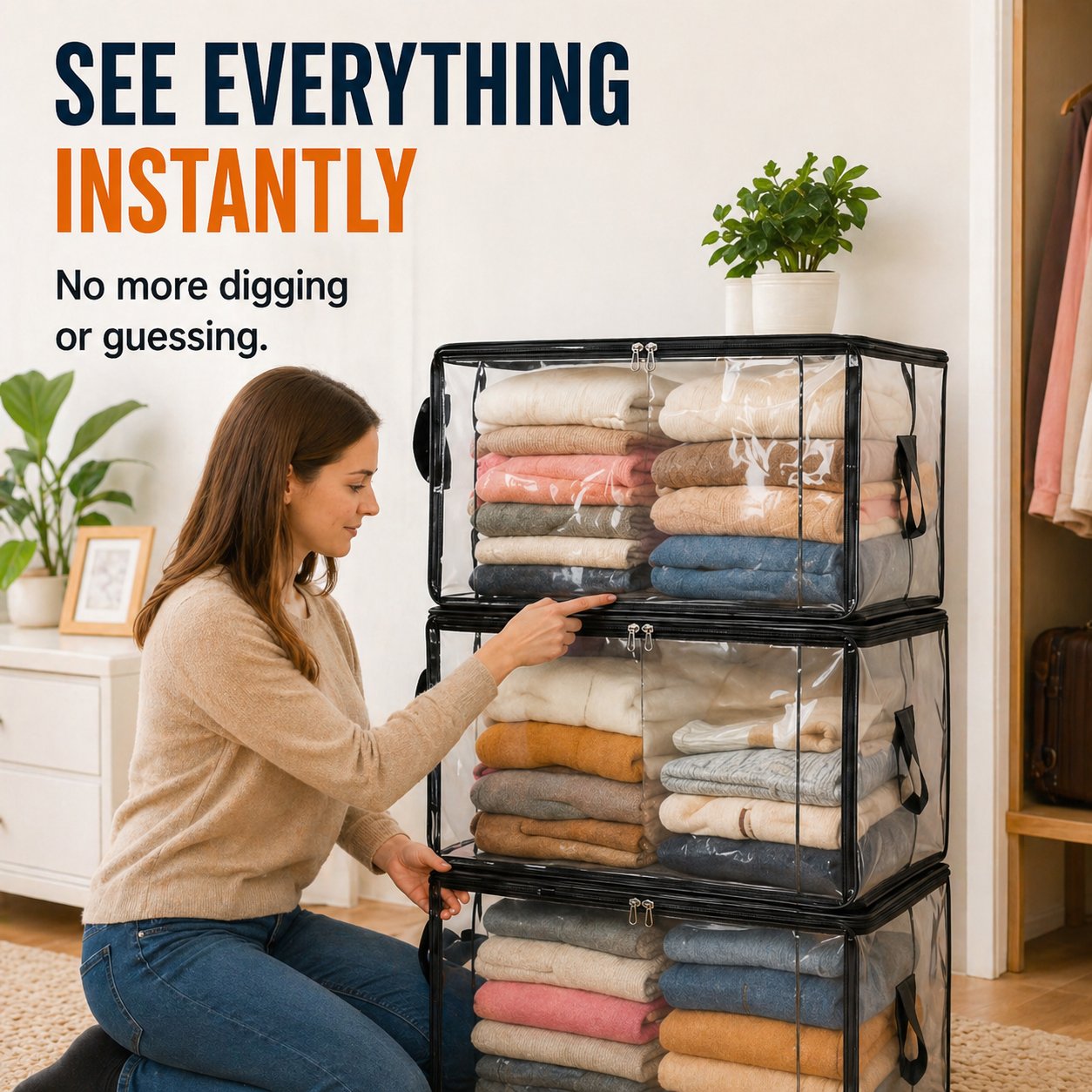 🎁💞LAST DAY 50% OFF ✨📦Large Heavy-Duty Thick Plastic Clear Storage