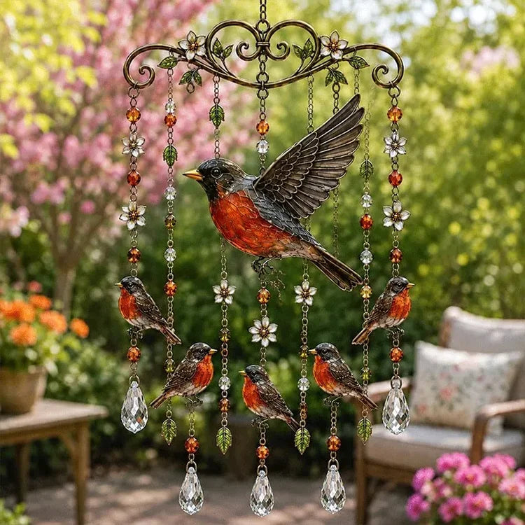 🐦🎐Last Day 50% OFF - 🐦🎐Crystal Bird Wind Chime – Colorful Garden Hanging Decor