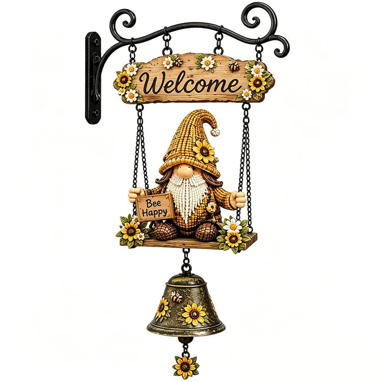 Hand-Painted Gnome Garden Bell