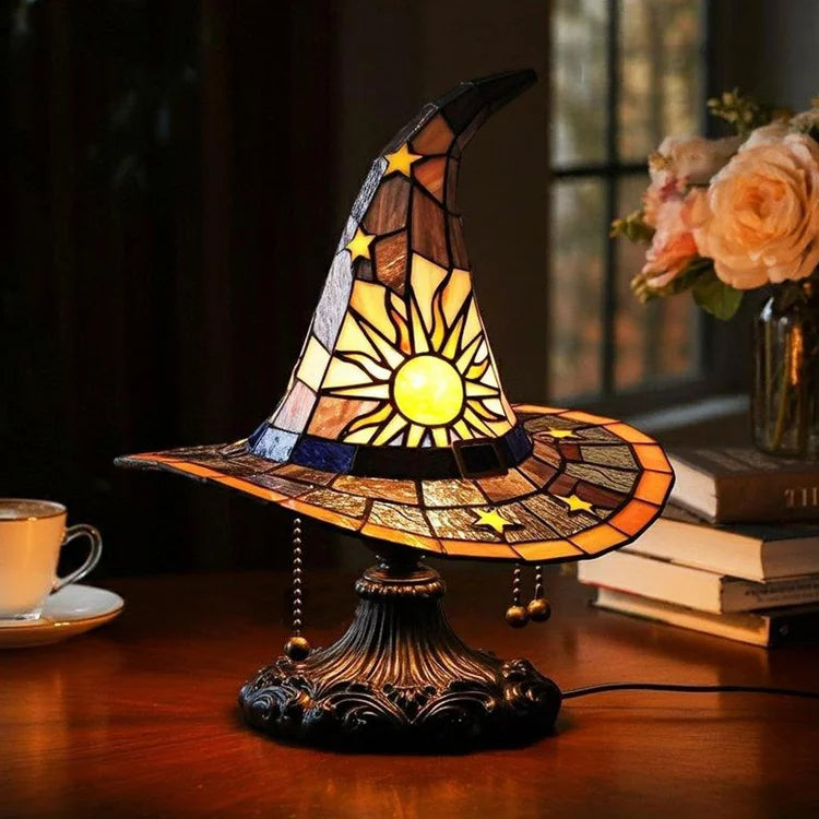 Witch Hat Stained Glass Lamp