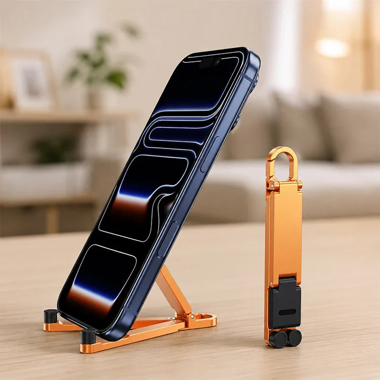 Foldable Aluminum Keychain Phone Stand