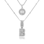 14K Diamond Letter Initial Necklaces Set (2-Piece)