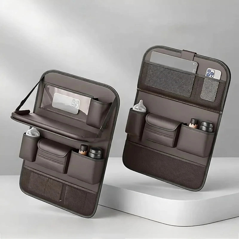 Premium Nappa Seat Organizer with Foldable Tray — Sleek, Durable & Ultra-Soft