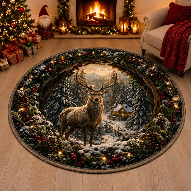 3D Christmas Illusion Rug – Magical Holiday Optical Floor Mat