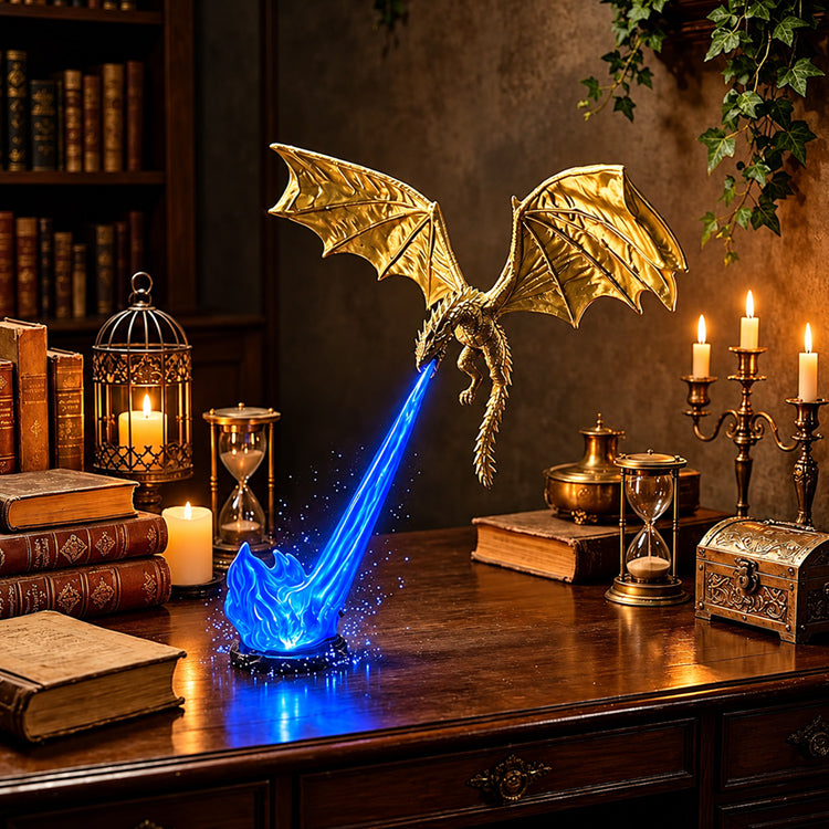 3D Dragon Fire Bookshelf Light – Flying Fantasy Nook Decor